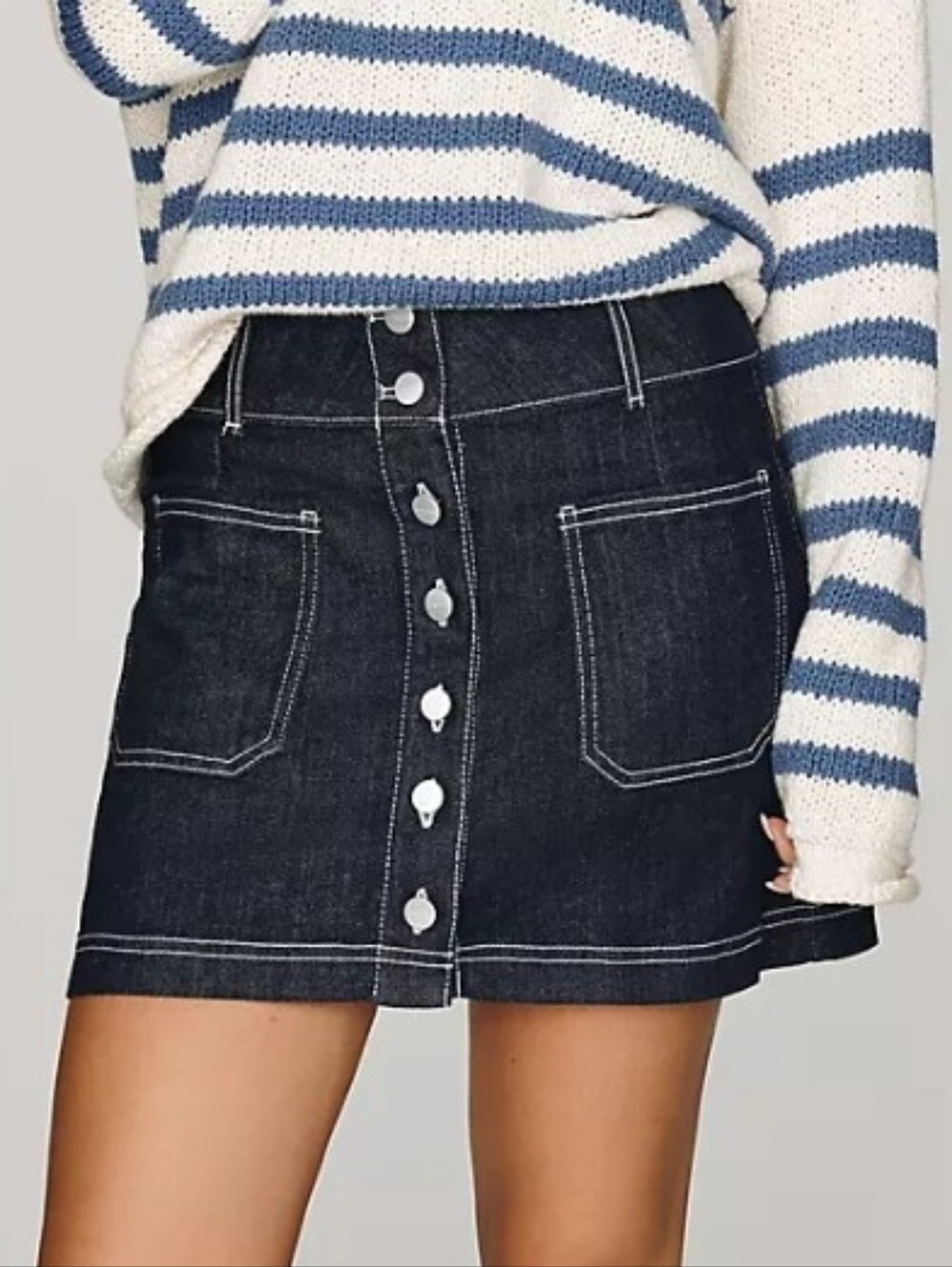 NWT Pilcro Sawyer Denim Button Down A-Line Mini Skirt